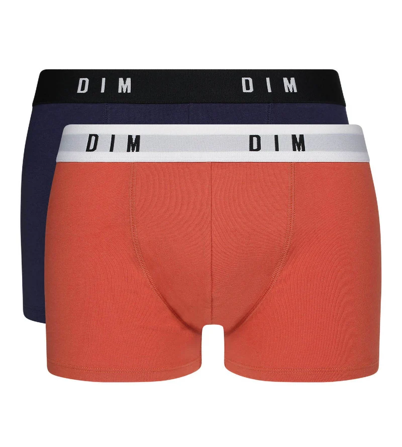 2er-Pack Boxershorts mit Retrobund blau/rot - DIM Originals