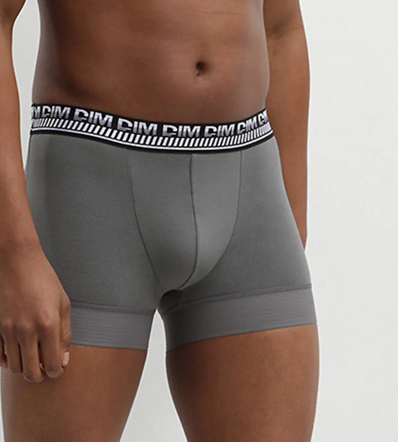 2er-Pack grau/grüne Boxershorts mit PowerGrip Beinabschluss - Stay & Fit