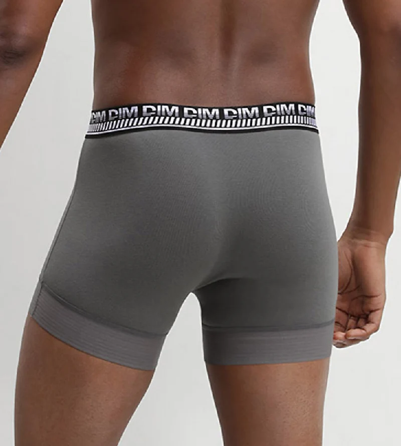 2er-Pack grau/grüne Boxershorts mit PowerGrip Beinabschluss - Stay & Fit