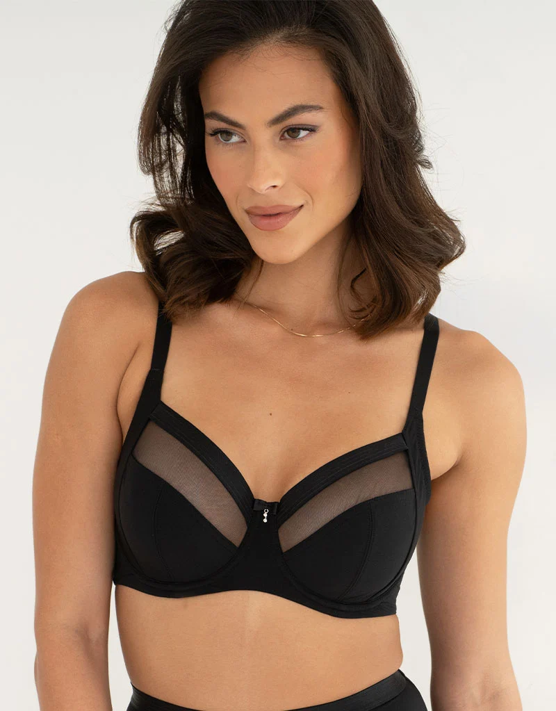 Pour Moi Viva Luxe Full Cup Side Support Bra Black
