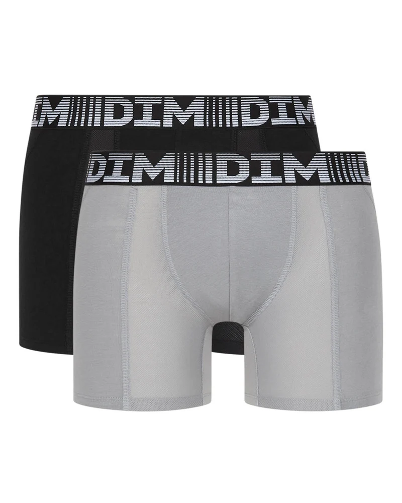2er-Pack längere Anti-Transpirant-Boxershorts schwarz/hellgrau - 3D Flex Air