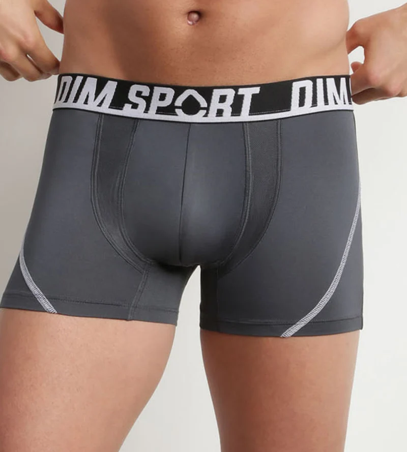 3er-Pack Boxershorts aus Mikrofaser grau/violett/schwarz - DIM Sport