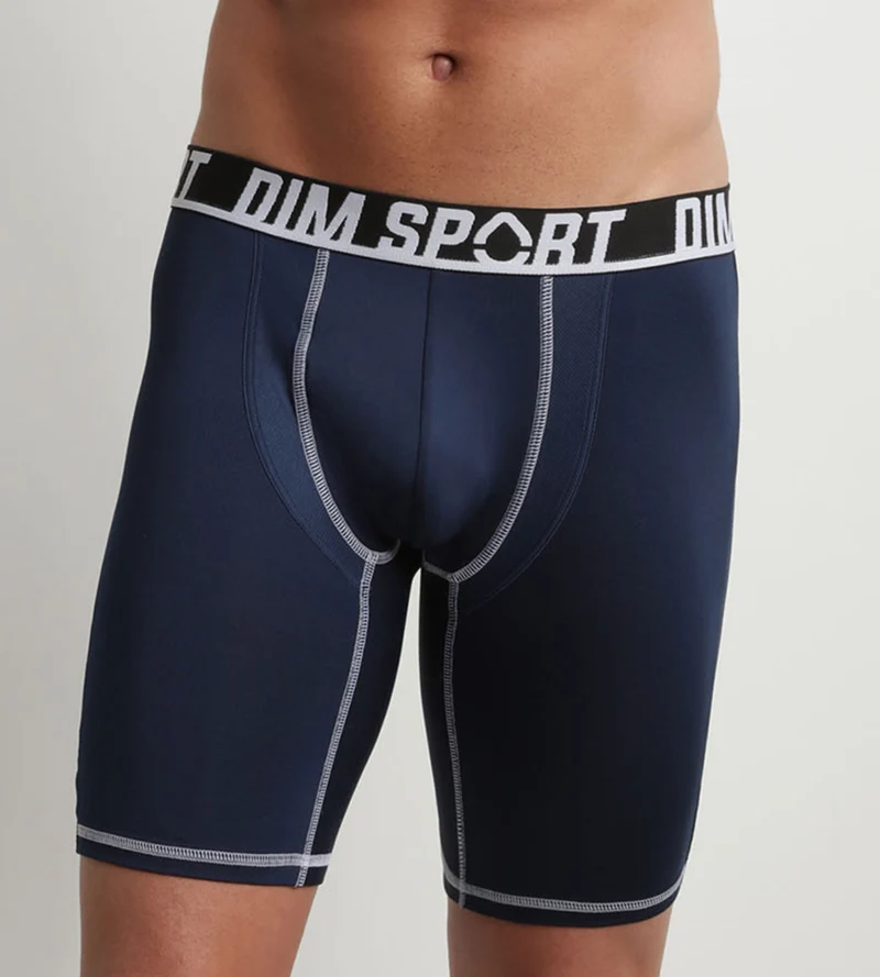 2er-Pack lange Boxershorts aus Mikrofaser schwarz/blau - DIM Sport