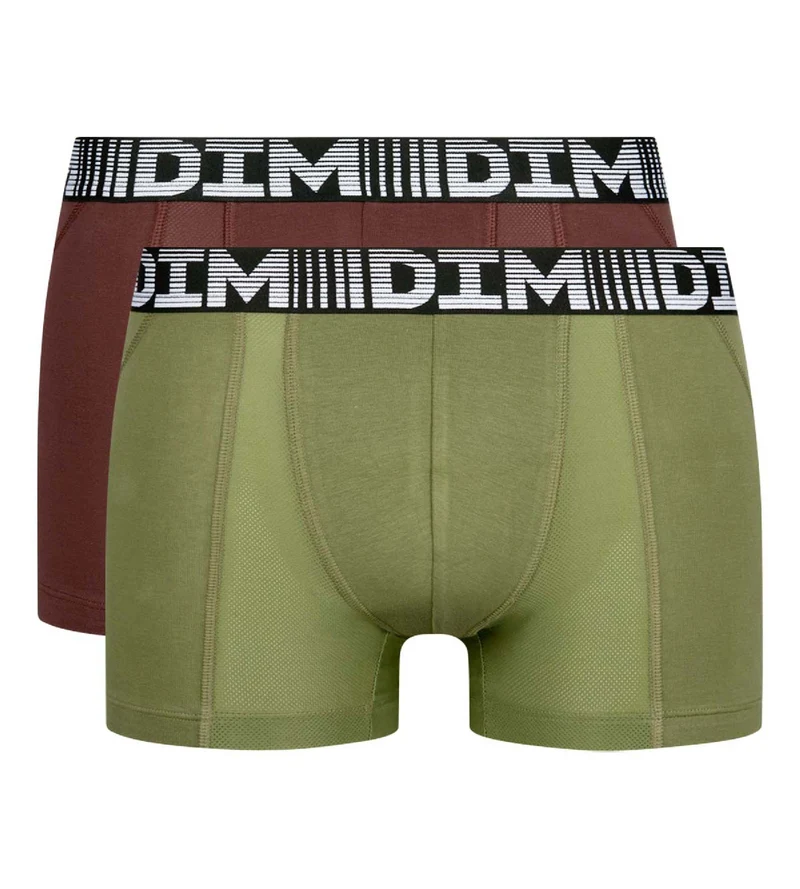 2er-Pack Anti-Transpirant-Boxershorts khaki/braun - 3D Flex Air