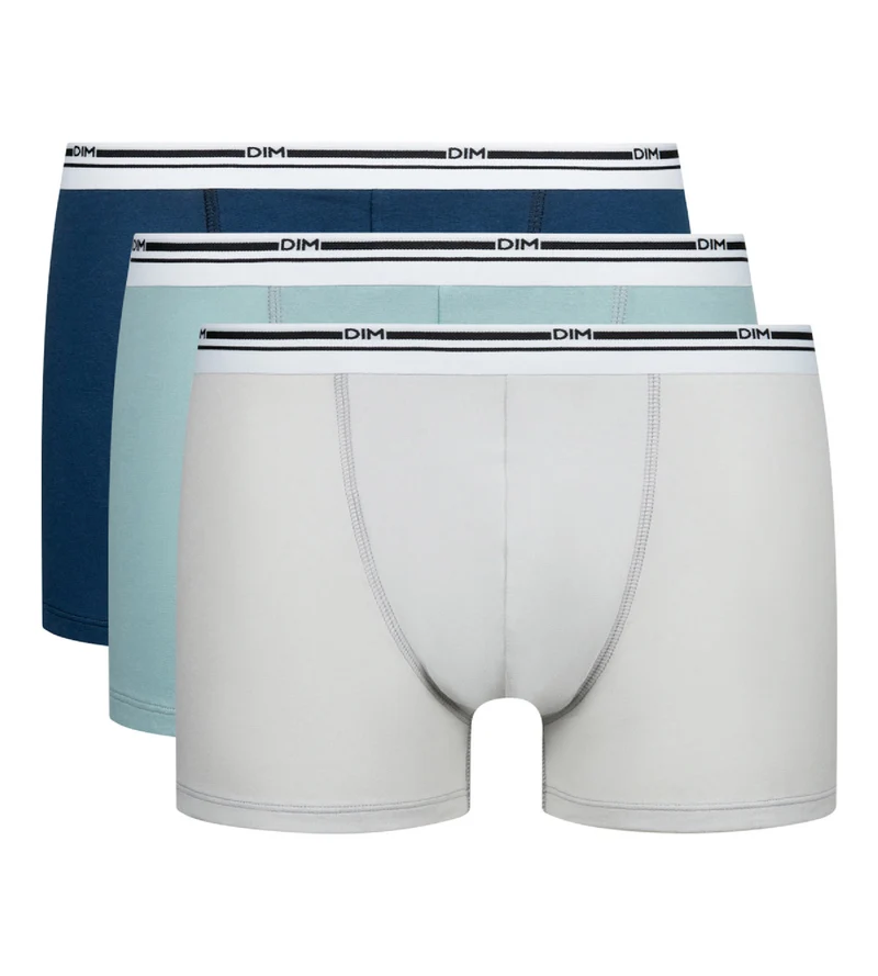 3er-Pack Boxershorts aus Stretch-Baumwolle blau/grau/hellblau - Classic Colors