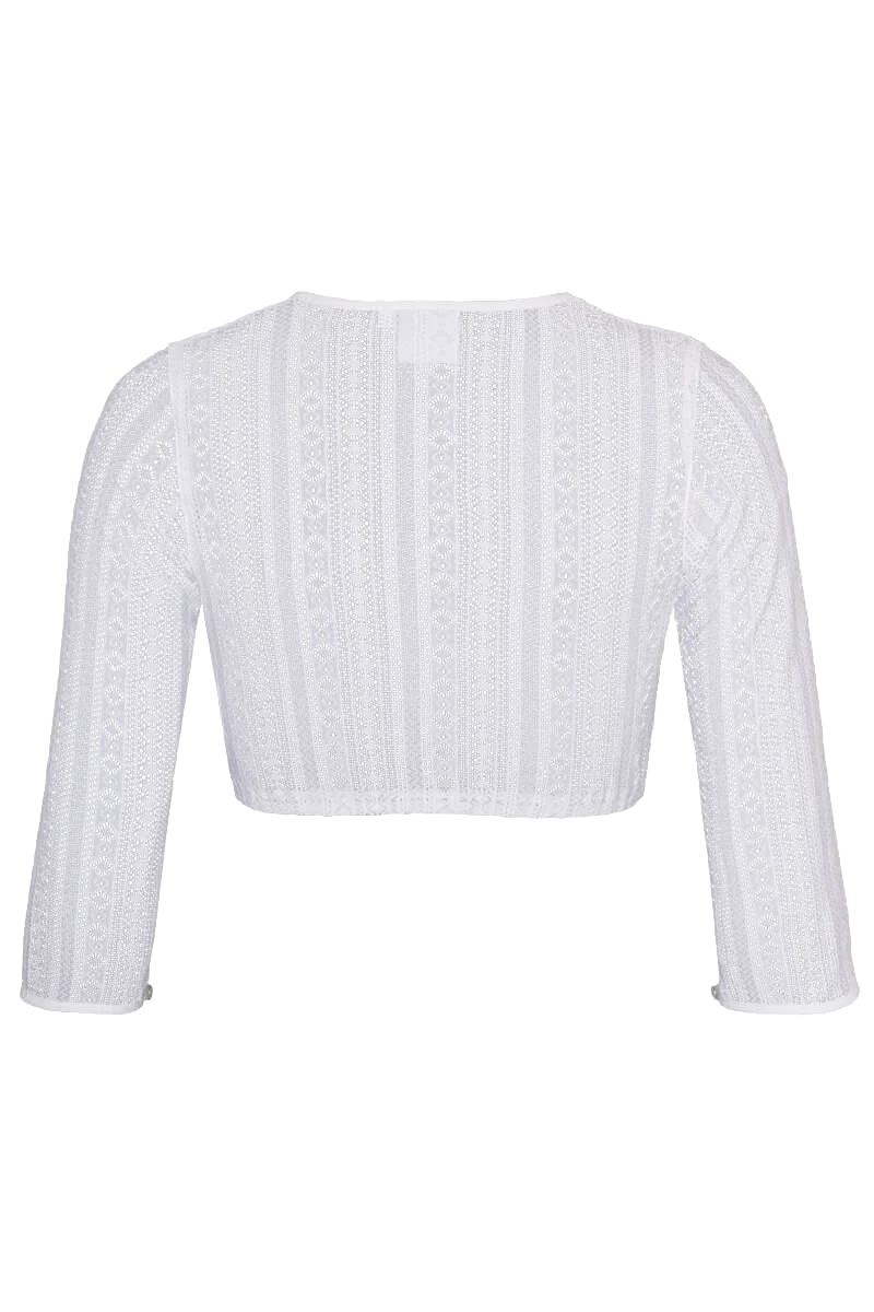 Hochgeschlossene Dirndlbluse mit 3/4-Ärmeln