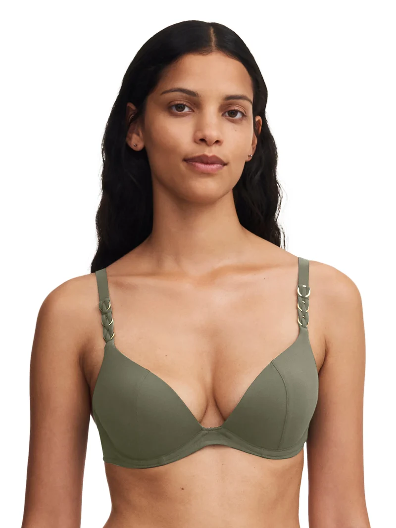 Chantelle Bademode – Emblem bedeckender Bügel-Bikini Khakigrün
