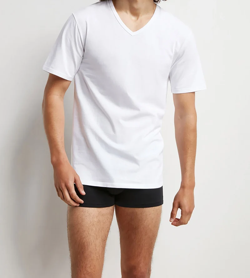 2er-Pack weiße T-Shirts mit V-Ausschnitt und Wärmeregulierung - Regul'Activ
