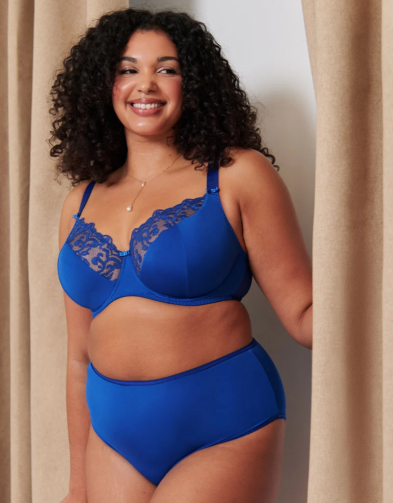 Flirtelle Swirl Balcony Bra Cobalt Blue
