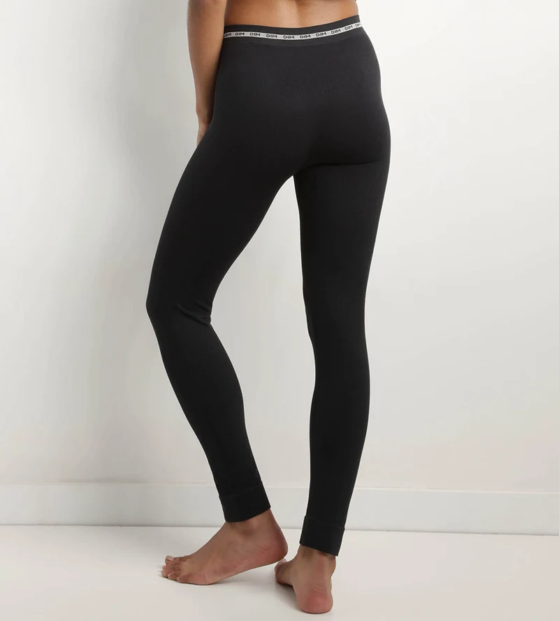 Schwarze nahtlose Damenleggings aus weichem Rippstrick - Icons Seamless