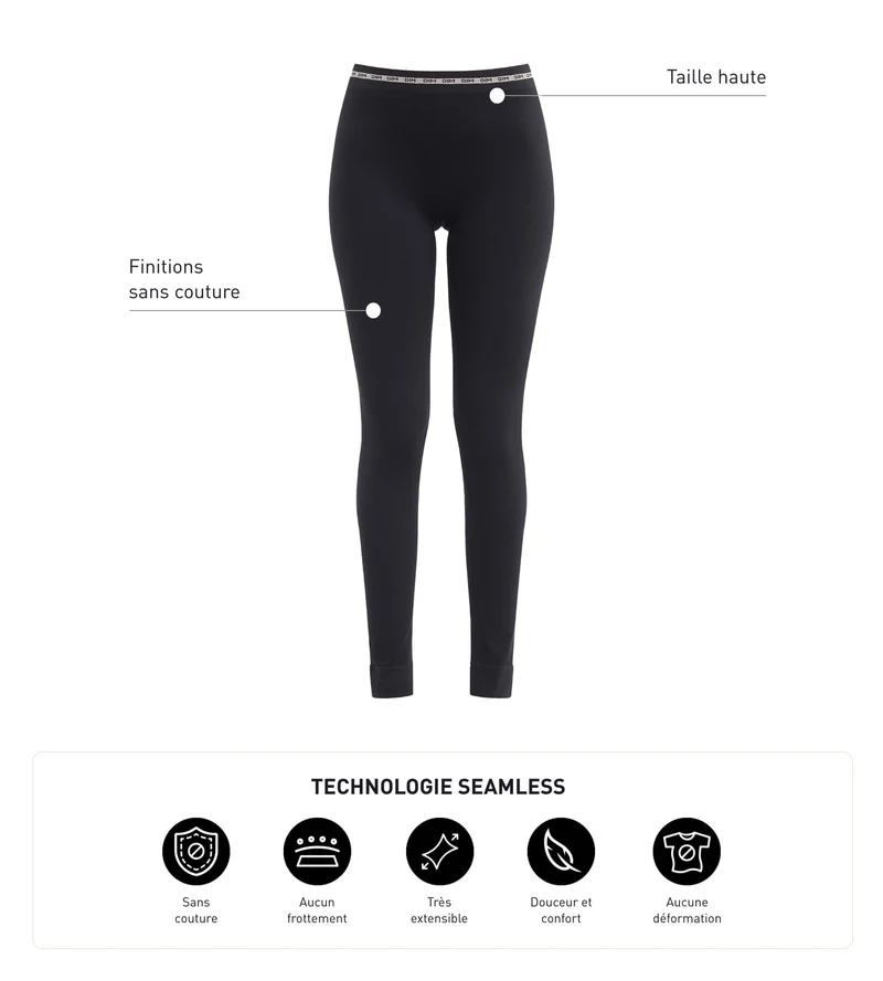 Schwarze nahtlose Damenleggings aus weichem Rippstrick - Icons Seamless