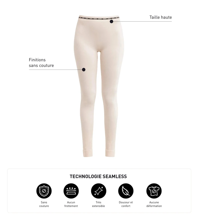 Hellbeige nahtlose Damenleggings aus weichem Rippstrick - Icons Seamless
