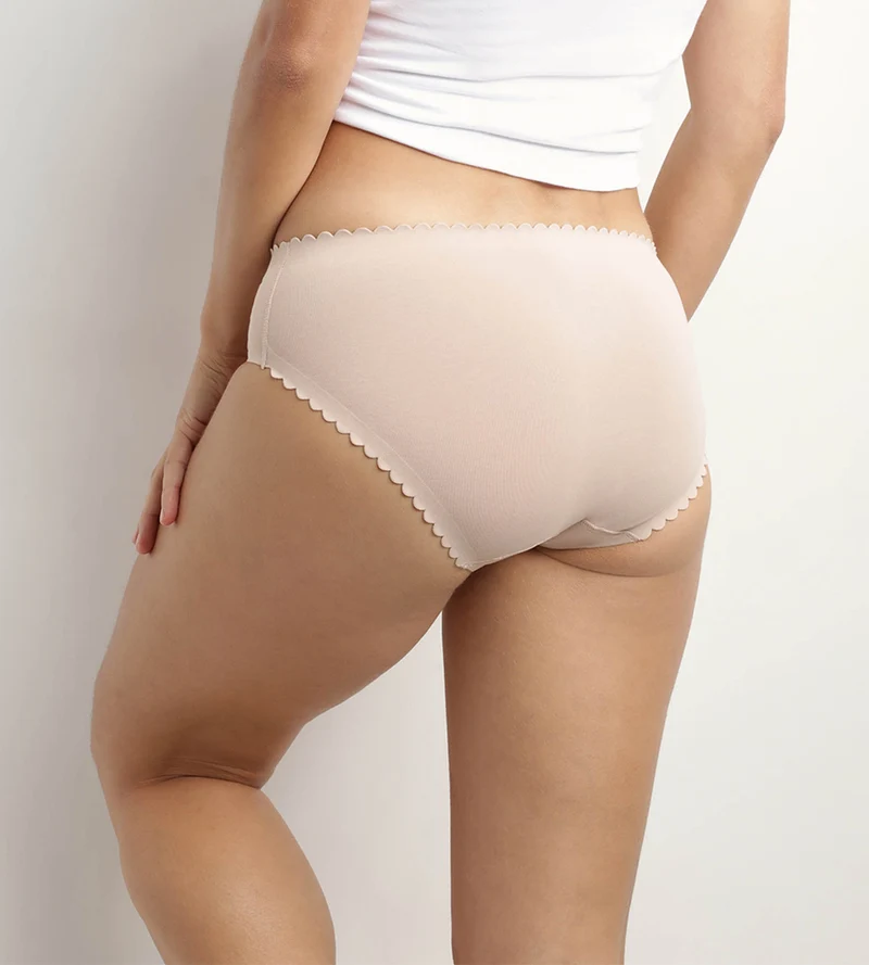 2er-Pack Slips aus Stretch-Baumwolle schwarz/nude - Body Touch Easy