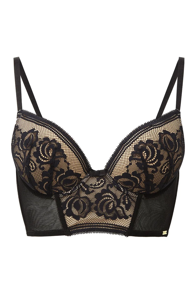 Gossard - Encore gepolsterter Longline-BH Schwarz/Beige
