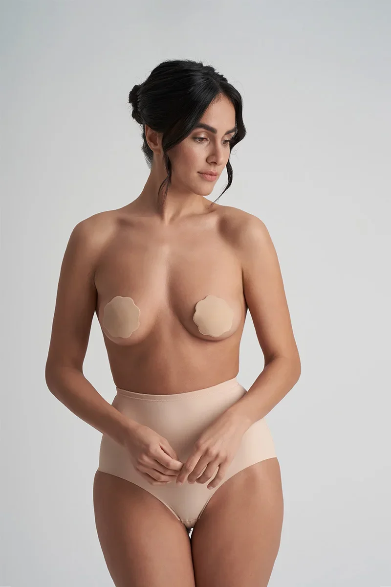 ByeBra – Spezielle Lösungen Stoff-Brustwarzenabdeckungen Beige