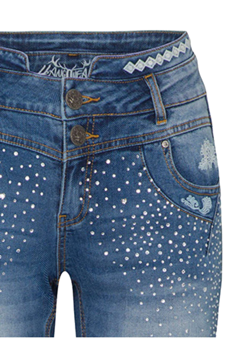 Damen Trachtenjeans mit Glitzersteinchen