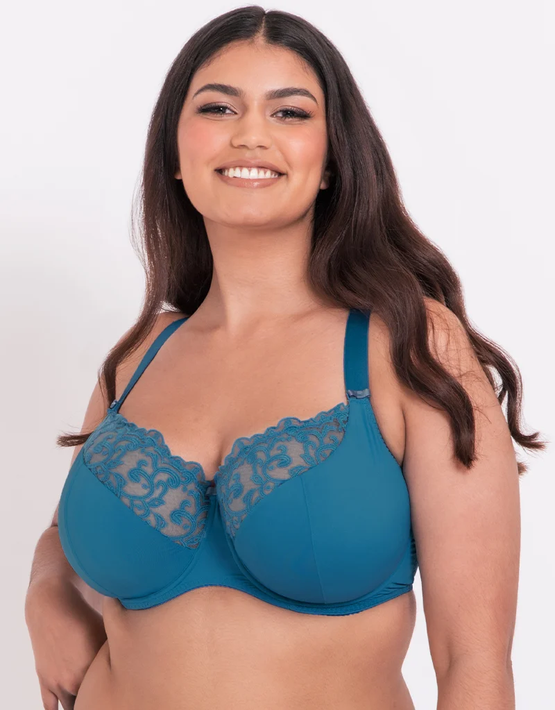 Flirtelle Swirl Balcony Bra Turquoise