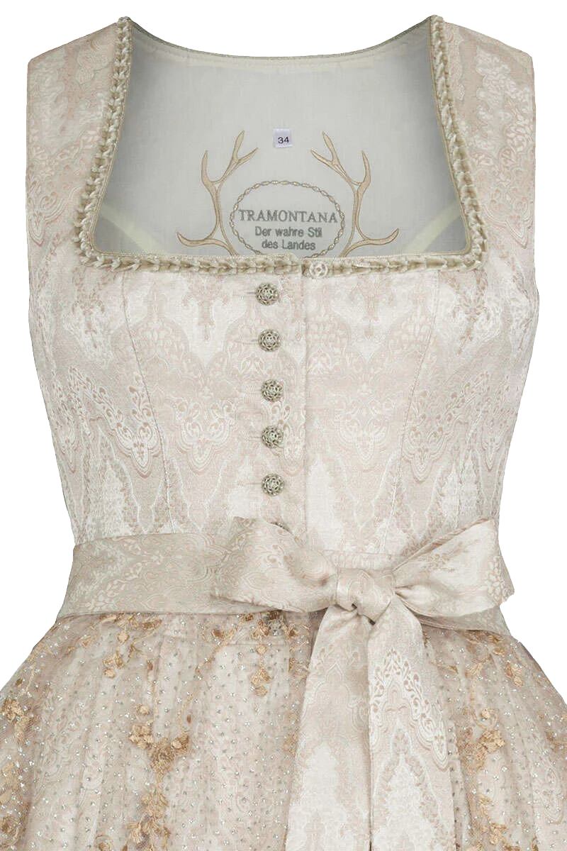 Midi-Dirndl mit transparenter Schürze