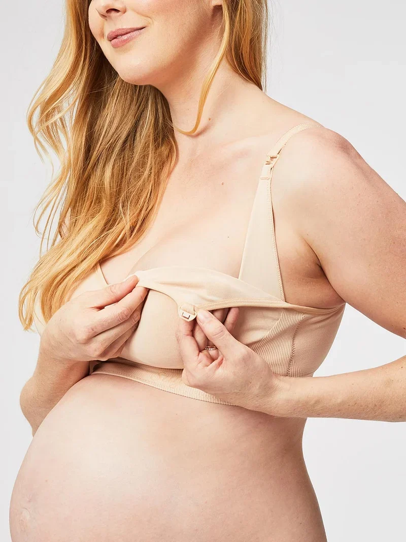 Cake Maternity – Popping Candy Nahtloser, bügelloser Umstands- und Still-BH Beige