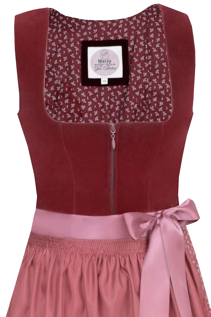 Midi-Dirndl mit Samtoberteil