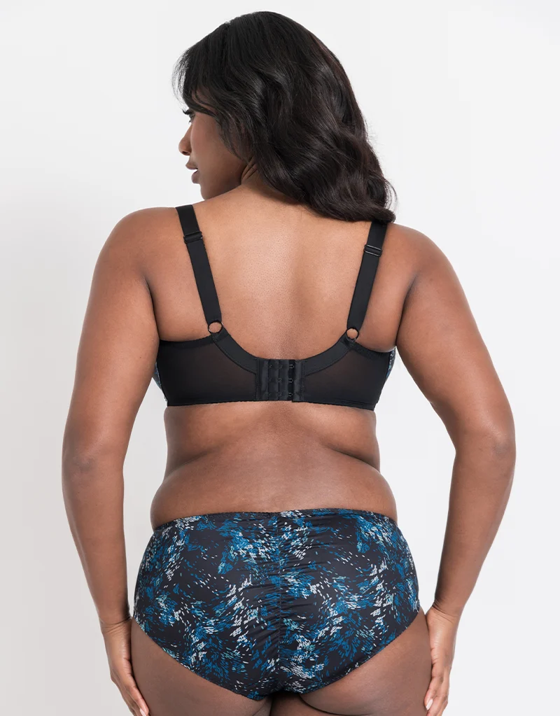 Flirtelle Swirl Balcony Bra Black/Blue Print