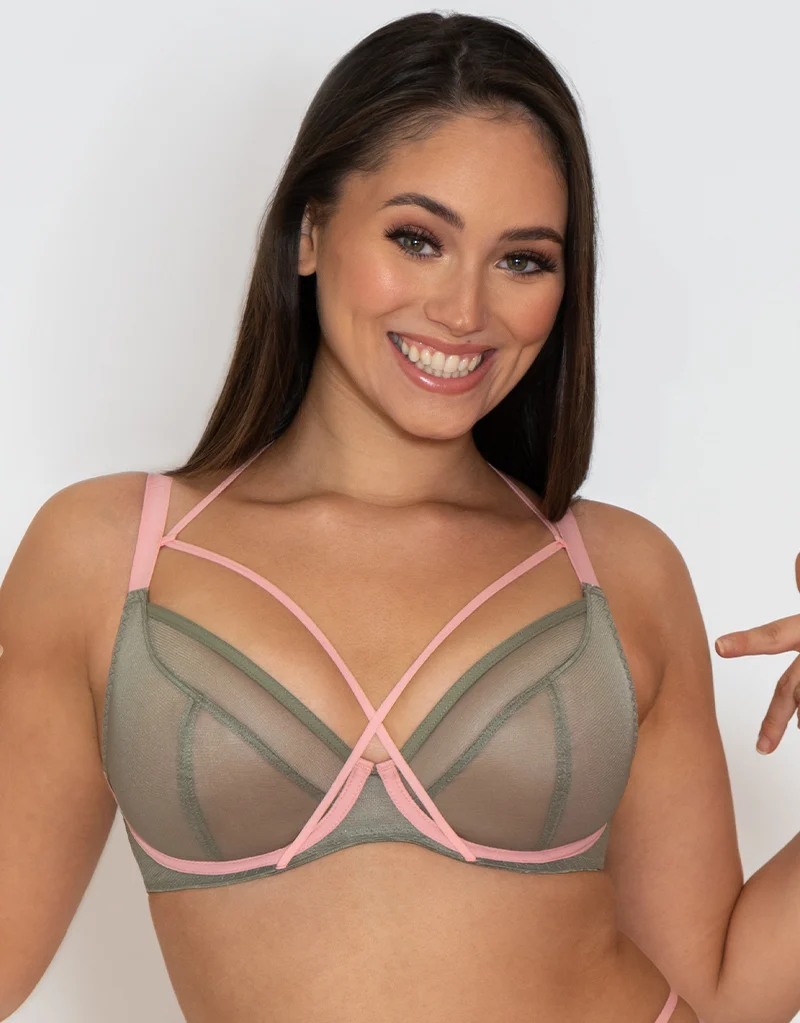Curvy Kate Lifestyle X Plunge Bra Khaki/Pink