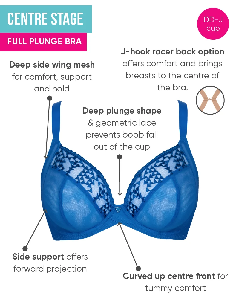 Curvy Kate Centre Stage Full Plunge Side Support Bra Blue