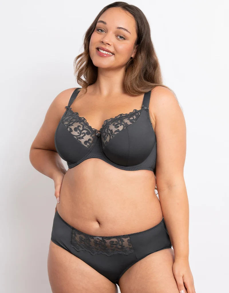 Flirtelle Swirl Brief Dark Grey