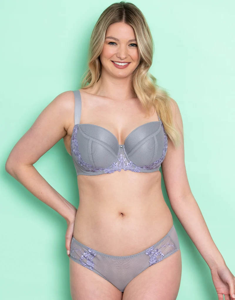 Flirtelle Holly Padded Balcony Bra Slate/Purple