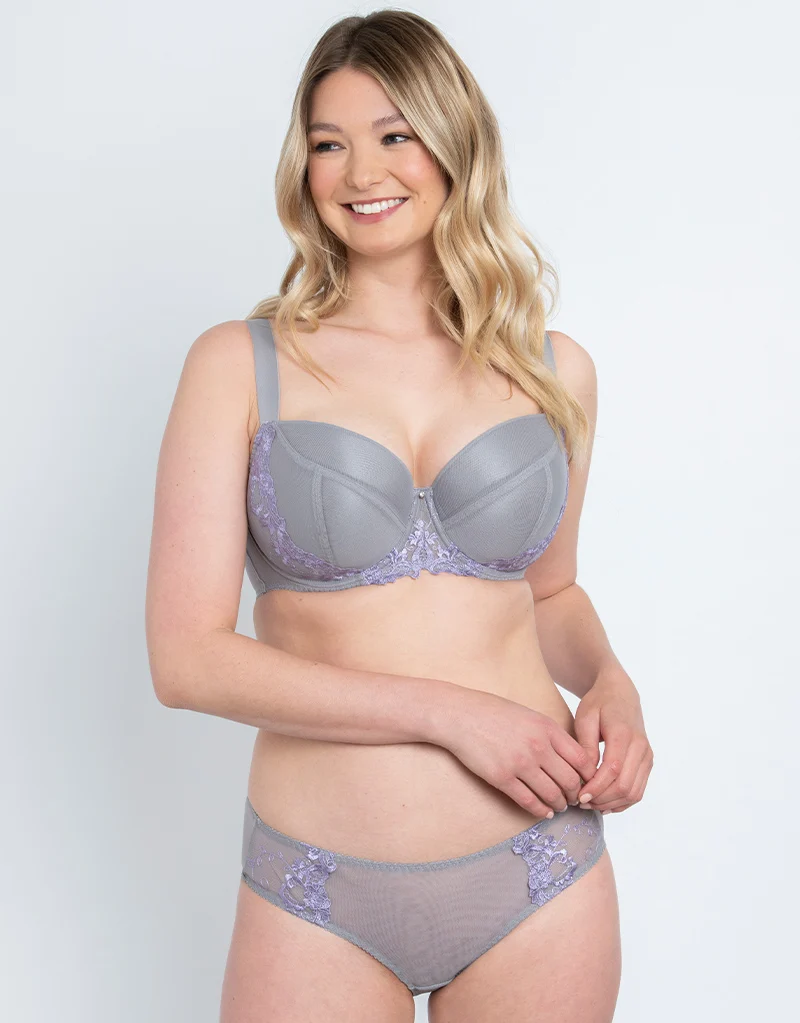 Flirtelle Holly Padded Balcony Bra Slate/Purple