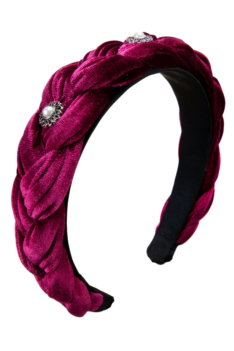 Samt-Haarreif - ADV133-000 - Flechtoptik - Helena - verschiedene Farben - Alpenflüstern