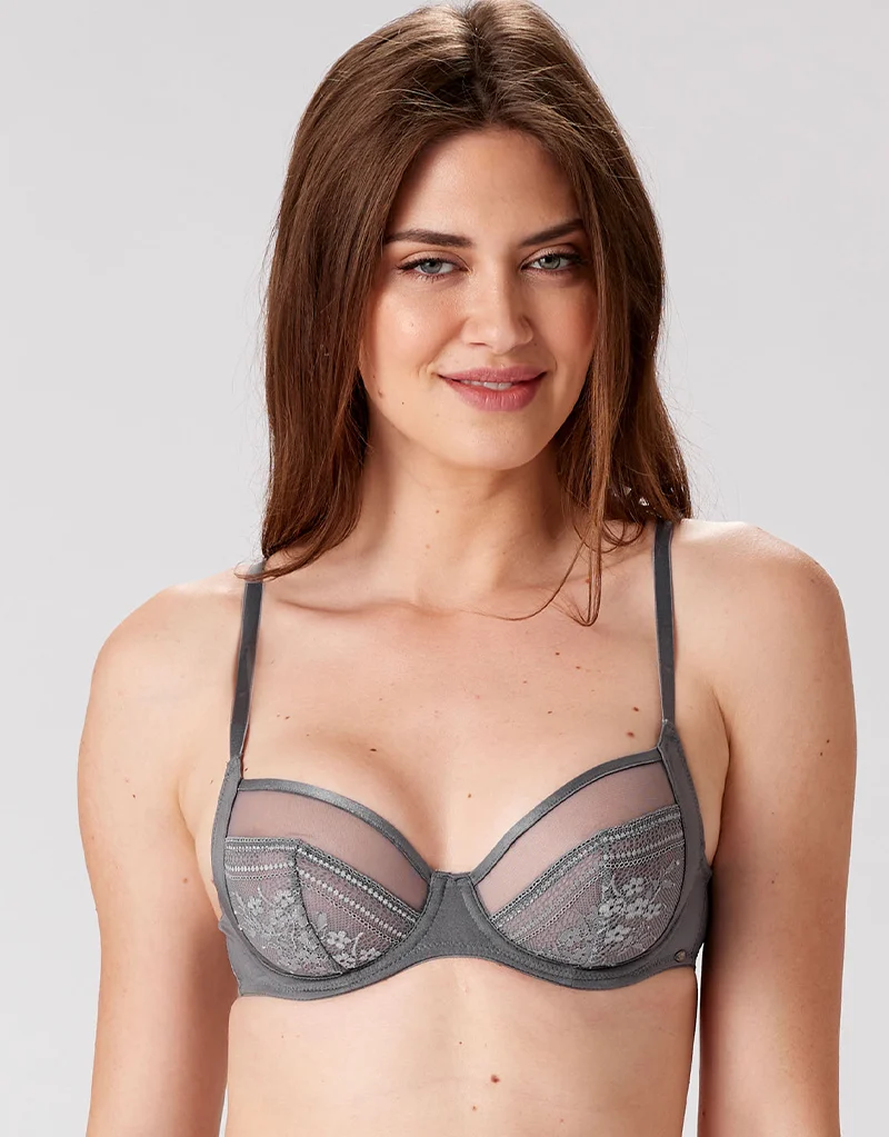 Pretty Polly Botanical Lace Balcony Bra Nightshade