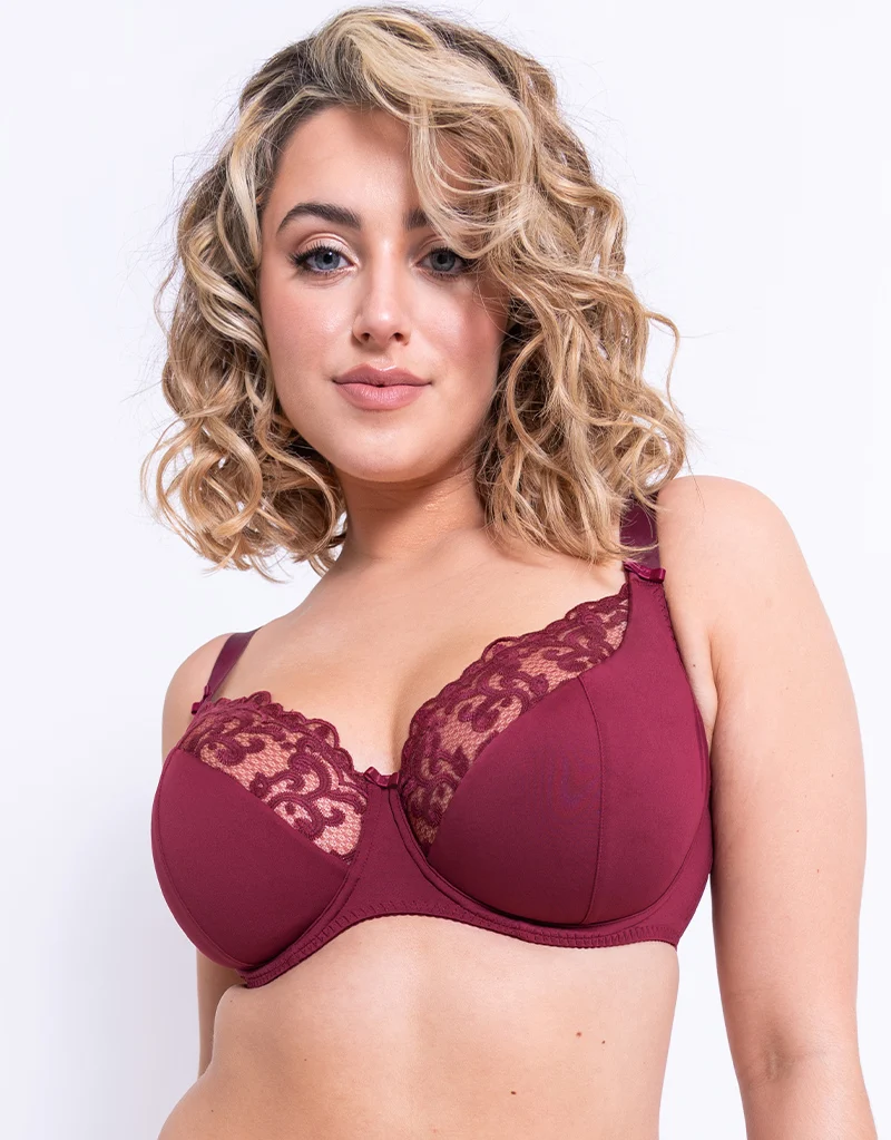 Flirtelle Swirl Balcony Bra Claret