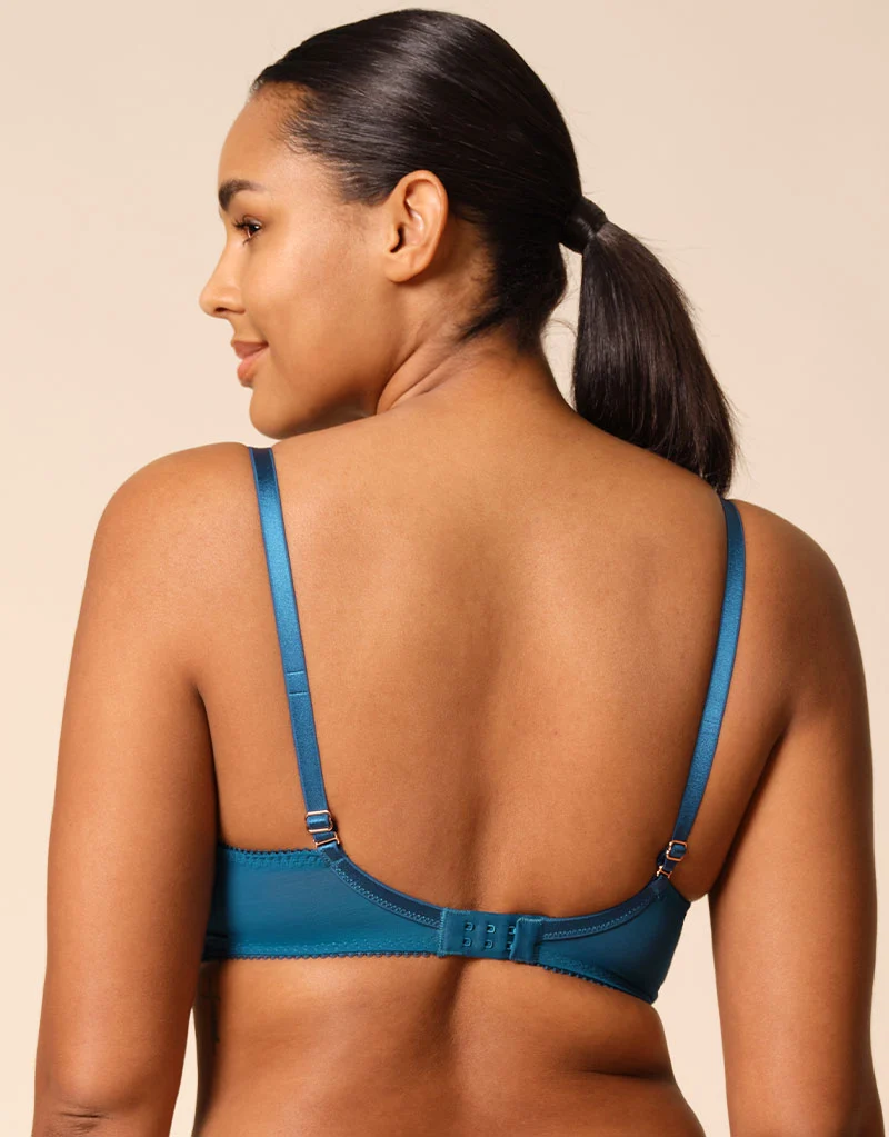 Gossard Superboost Lace Plunge Bra Deep Teal Blue