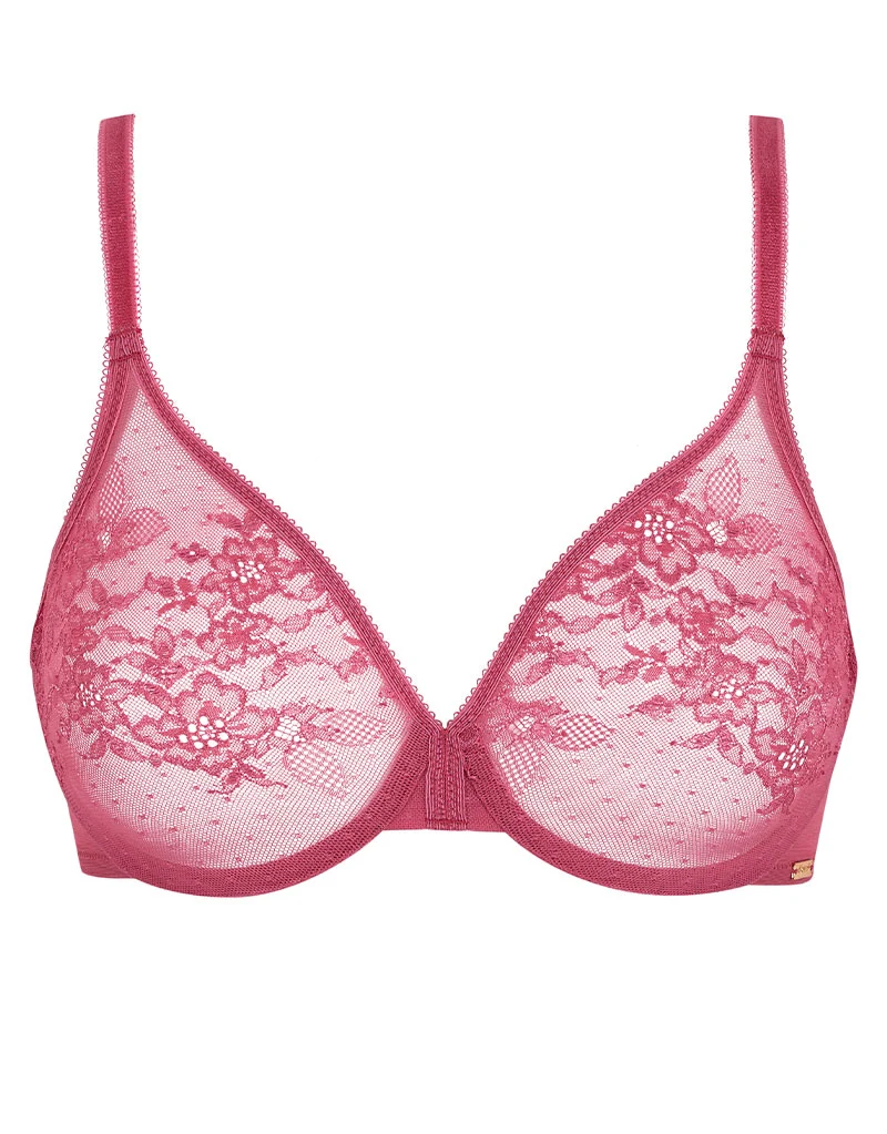 Gossard Glossies Lace Sheer Bra Rose Pink