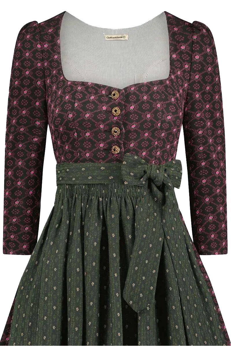Langarmdirndl mit Stretchanteil merlotrot