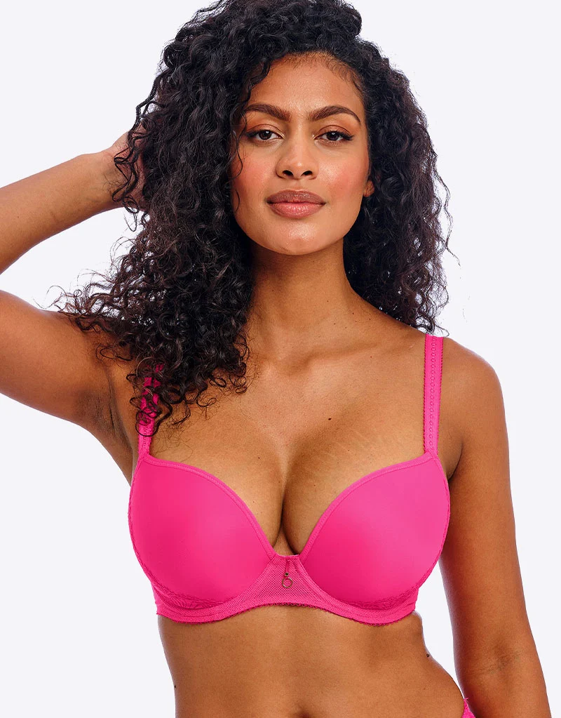 Freya Fascinate Moulded Plunge Bra Hot Pink
