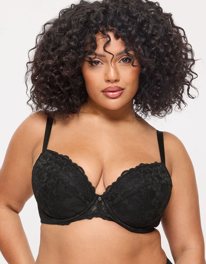 Ann Summers Sexy Lace Padded Plunge Bra Black