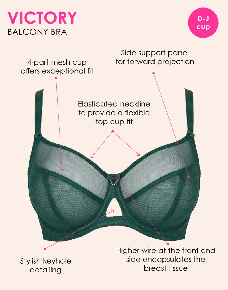 Curvy Kate Victory Side Support Balcony Bra Forest Green
