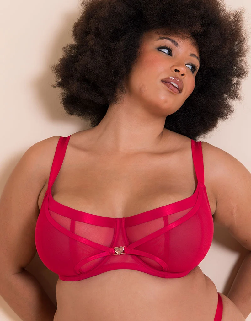 Scantilly Loved Up Balcony Bra Crimson