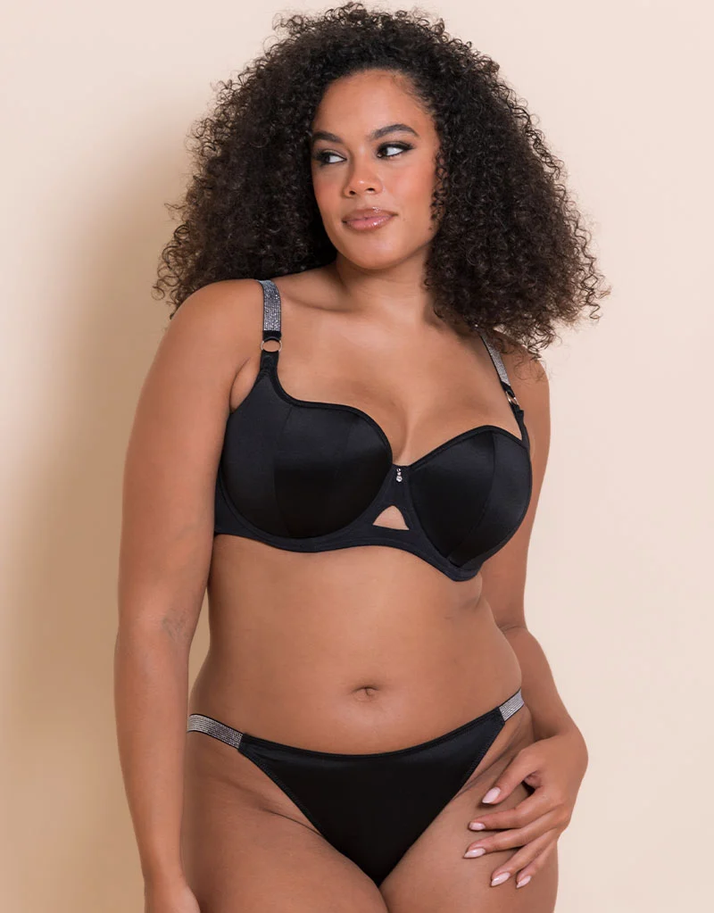 Curvy Kate Boost Diamante Padded Balcony Bra Black