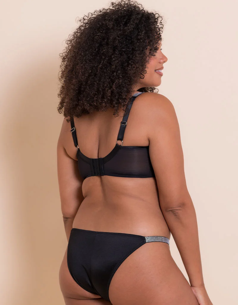 Curvy Kate Boost Diamante Padded Balcony Bra Black