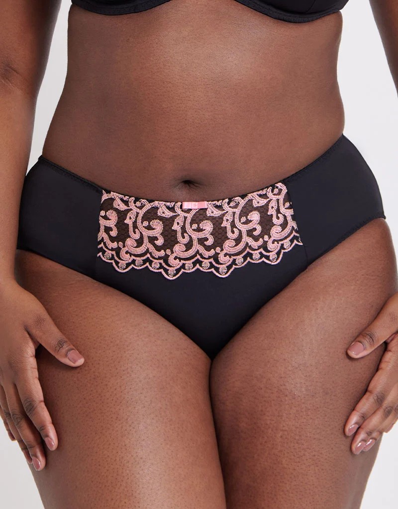 Flirtelle Swirl Brief Black/Blush