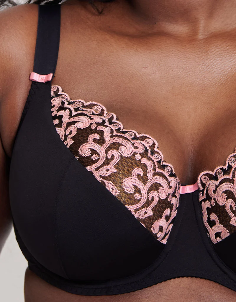 Flirtelle Swirl Balcony Bra Black/Blush