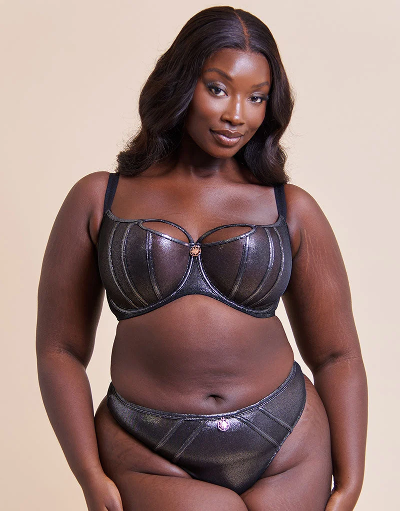 Scantilly Eos Thong Black Sparkle