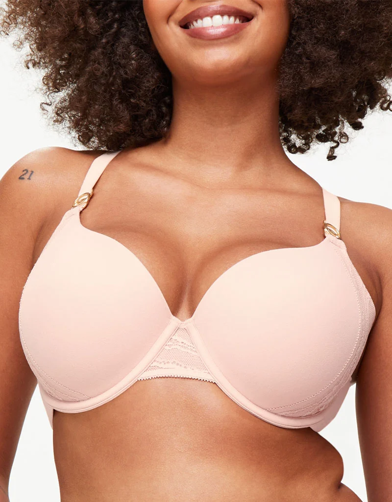 KBX Charlotte Padded Plunge Bra Soft Pink