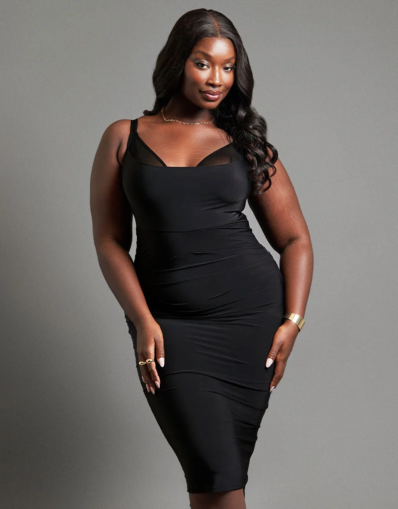 Scantilly Mirage Wired Plunge Slip Dress Black