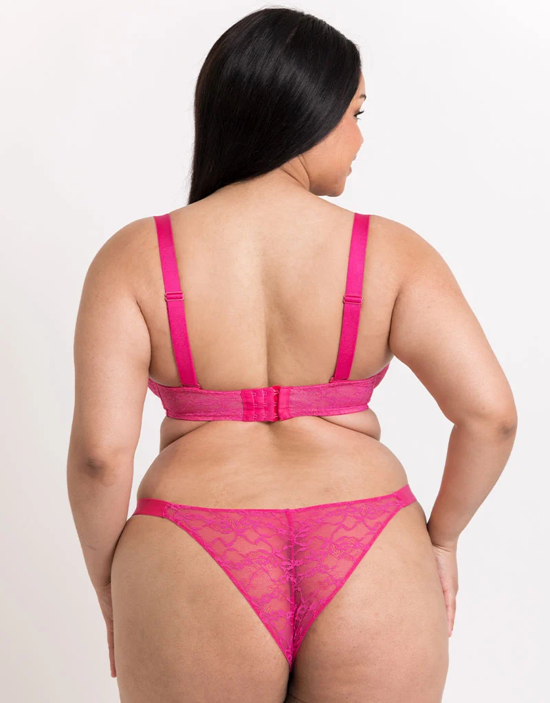 Curvy Kate All Night Lace Tanga Hot Pink/ Blush