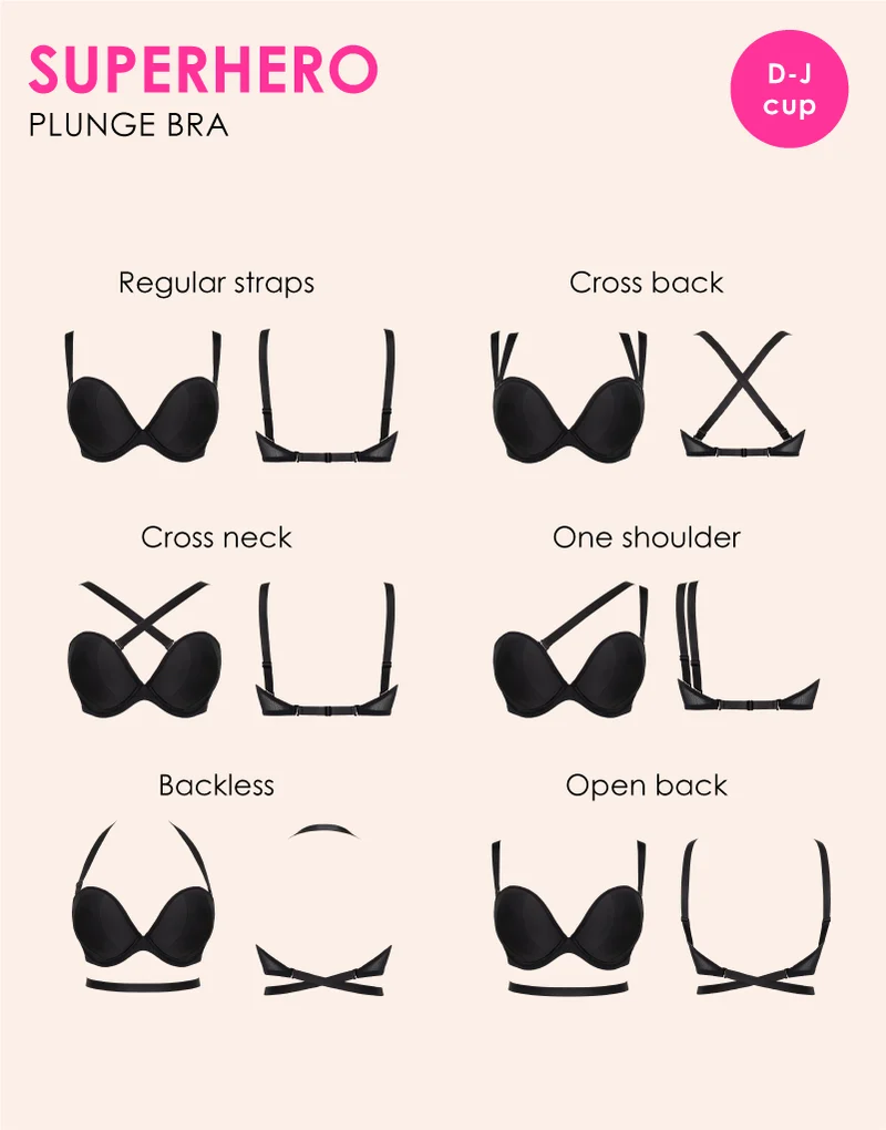 Curvy Kate Superhero Multiway Padded Plunge Bra Black