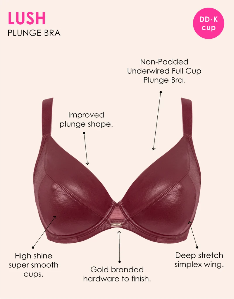 Curvy Kate Lush Full Plunge Bra Oxblood